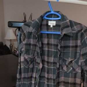 Wilfred Green and Pink Plaid Casual Shirt